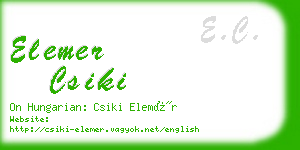 elemer csiki business card